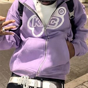 Y2K Zip up Oversized Hoodie